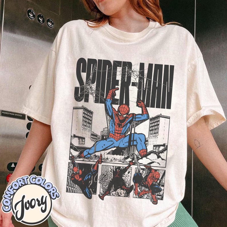 Vintage Amazing Spider-Man Comfort Colors Shirt, Retro Marvel Comics Cover Tee, MCU Fan Gift, Pink Spiderman Graphic Shirt, Marvel Trip Tee bild 4
