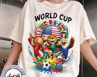 World Cup 2026 Soccer Graphic Tee, USA Canada Mexico Football Graphic Tee, Match Day Sportswear Top, Comfort Colors® USA Gift Shirt