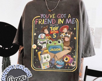 Retro Toy Story 5 Comfort Colors Shirt, Woody Buzz Jessie Rex Tee, Vintage You've Got A Friend In Me 2026 Disney Pixar Fest Family Trip Gift