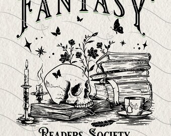 Fantasy Readers Book Club Digital Download PNG, Dragons Fantasy Reader PNG Designs, Bookish Png for Romance Readers, Vintage Reading Png