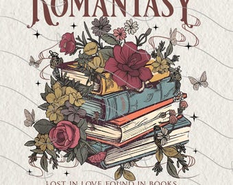 Proud Member of the Romantasy Readers Society | Dark Romance Floral Book Stack Vintage Bookish Reader Gift DesignWorm