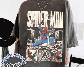 Vintage Amazing Spider-Man Comfort Colors Shirt, Retro Marvel Comics Cover Tee, MCU Fan Gift, Pink Spiderman Graphic Shirt, Marvel Trip Tee