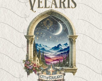 Velaris City of Starlight PNG Digital Download, The Night Court PNG Download, Bookish Gift, Court Of Dreams, City Of Starlight Acotar Merch