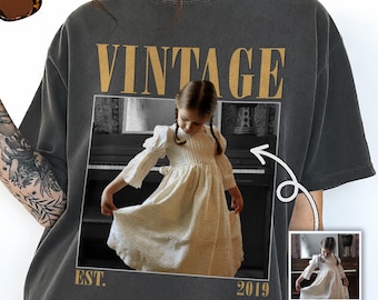 Vintage 2019 Custom Photo Shirt, 60th Birthday Bootleg Tee, Personalized Birthday Gift for Her and Him, Retro Est 2019 Shirt