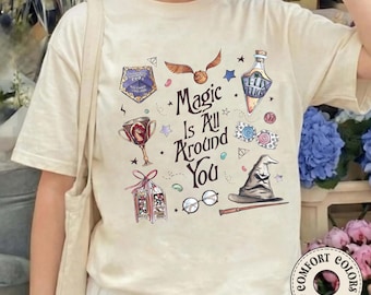 Bookish Stamp Comfort Colors Shirt - Magical Book Shirt - Wizarding World Shirt - Magical School Shirt - Universal Studios Shirt