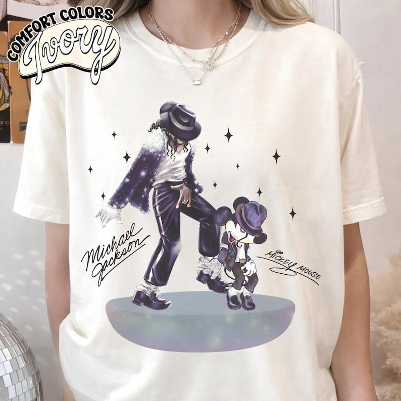 Retro Michael Jackson Mickey Mouse Shirt, Disney Dance Tee, Comfort Colors Graphic Tee, Vintage Disney Fan Gift, Unisex Retro Tee immagine 1