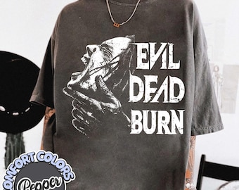 Vintage Evil Dead Burn Shirt, Retro Horror Movie Graphic Tee, Spooky Skeleton Skull T-Shirt, Vintage Thriller Movie Tee
