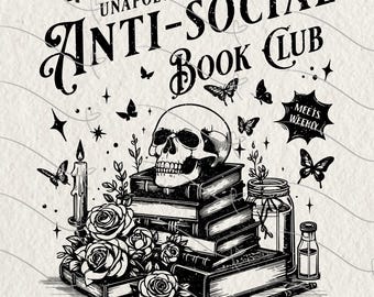 Anti Social Book Club Shirt PNG Digital Download, Romance Reader Shirt, Anti Social Reader, Introverted Reader Shirt Designs