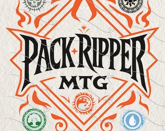 Pack Ripper MTG PNG – Logo del giocatore ispirato a Magic The Gathering, design del gioco di carte fantasy