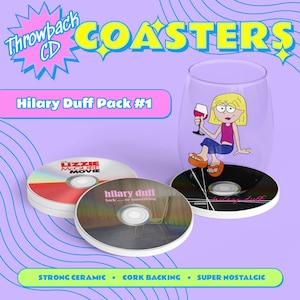 Posavasos con CD de Hilary Duff - Lizzie McGuire, Disney Channel, regalo de los años 2000 (año 2000)