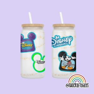 Disney Channel Logo Libbey Beer Can Glass (1990s, 90s, 2000s, Y2K, Gifts for Her, Gifts for Him)
