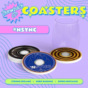 Posavasos de CD pop retro - NSYNC, años 90, Y2K, años 2000, retro, regalo de cumpleaños, regalo de Navidad