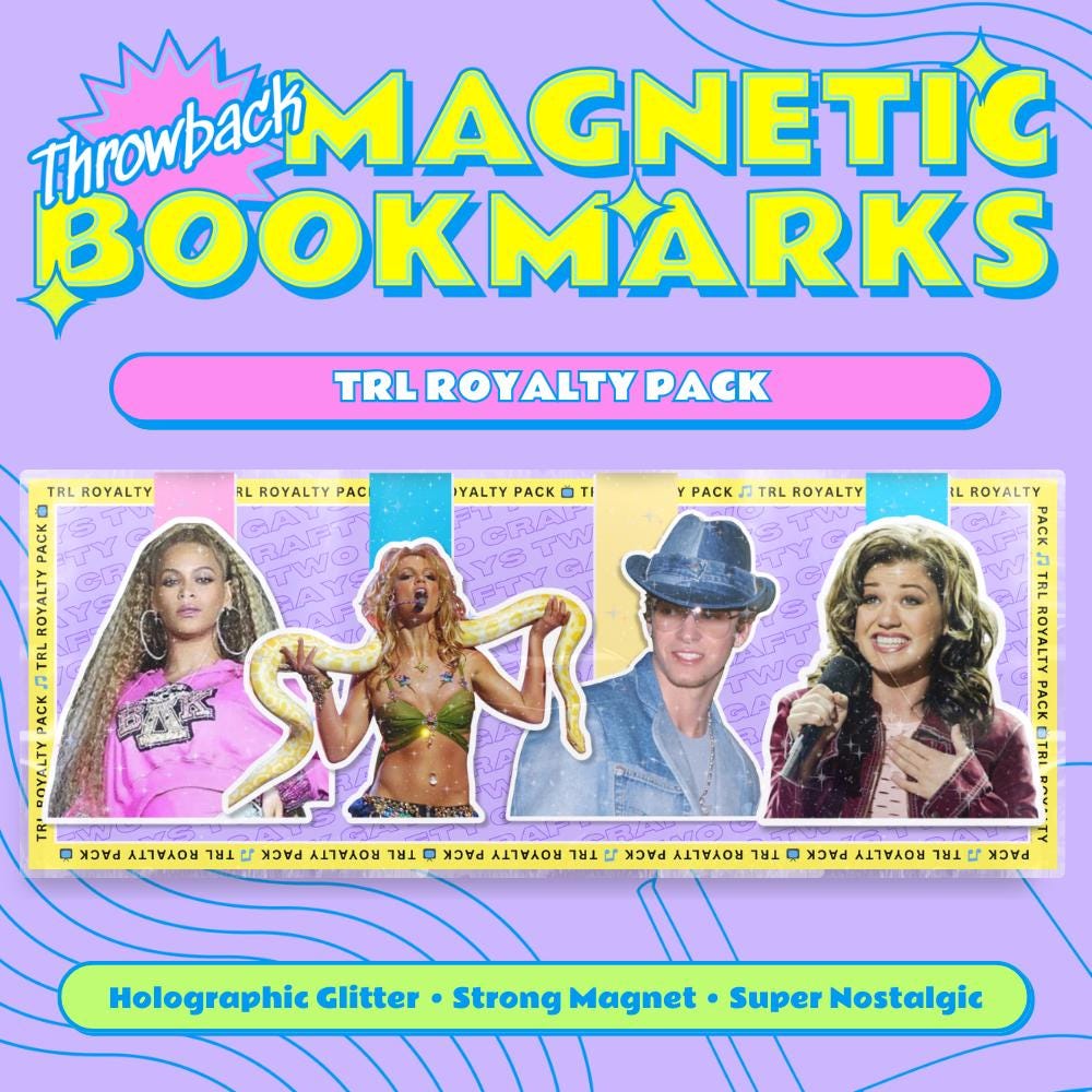 Throwback Y2K 2000s Magnetic Bookmarks- Holographic Book Page Savers ...