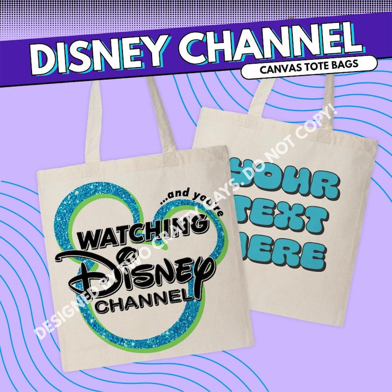 two canvas tote bags with Disney Channel branding.