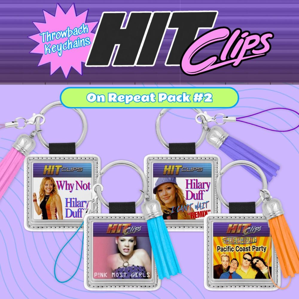 Throwback Hit Clips Inspired Keychains - Hilary Duff - Retro 2000s