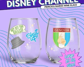 Copa de vino de El diario de la princesa - Retroceso del año 2000, Disney Channel, regalo de cumpleaños y Navidad