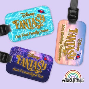Disney Cruise Line Custom Personalized Luggage Tag (Treasure, Fantasy, Wish, Magic, Dream, Adventure, Wonder, Family Vacation, Travel Agent)