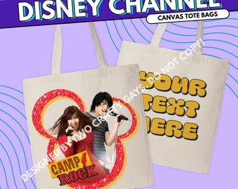 Bolso de tela Camp Rock - Estilo retro de Disney Channel - Regalo retro personalizado para millennials