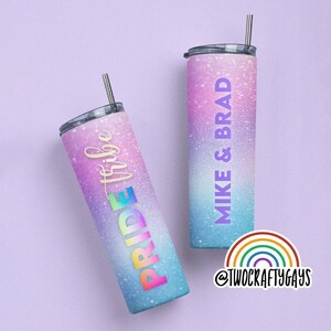 Vasos Pride Tribe de 20 oz: regalo LGBTQ personalizado para despedidas de soltera y soltero.