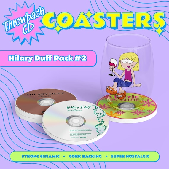 Hilary Duff Throwback CD Coasters - Lizzie McGuire, Disney Channel, Y2K 2000s Gift