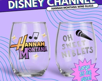 Hannah Montana (1) Bicchiere da vino - Y2K Anni 2000, Disney Channel, Regalo per compleanno, Natale