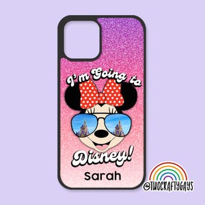 Disney World  Vacation Custom Personalized Phone Case for iPhone and Android for Florida, California, and Paris (Minnie)
