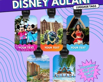 Disney Aulani Custom Luggage Tag – Personalized Bag Keepsake for Hawaii Family Vacation