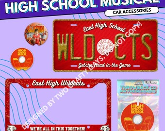 Set de accesorios para coche de High School Musical - Marco de matrícula de Disney Channel Y2K, posavasos, ambientador.