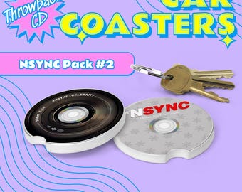 Posavasos para coche con CD pop retro - NSYNC, años 90, Y2K, años 2000, retro, regalo de cumpleaños y Navidad