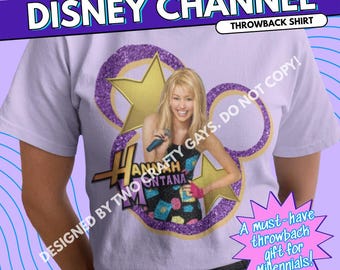 Camiseta de Hannah Montana de Disney Channel: estilo retro de los años 2000, ideal para cumpleaños y Navidad.