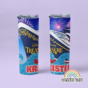 Disney Cruise Line Custom Personalized Tumbler (Treasure, Fantasy, Wish, Magic, Dream, Adventure, Wonder, Family Vacation, Travel Agent)