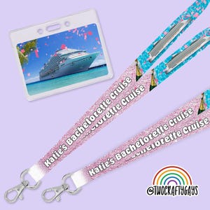 Personalisiertes Cruise Lanyard - Benutzerdefinierter Schlüsselkartenhalter für Bachelorette, Jubiläum, Hochzeitsurlaub