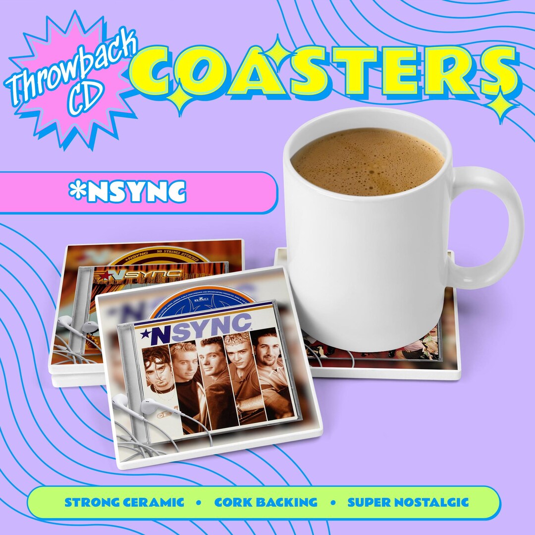 Throwback Pop Throwback Pop CD Coasters - NSYNC, 90s, Y2K 2000s, Retro, Gift for ...