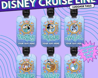 Etiqueta de equipaje personalizada para cruceros de Disney: regalo personalizado para recuerdo de viaje - Vacaciones familiares