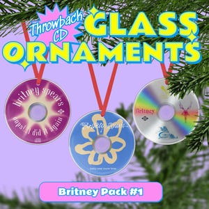 Retro Throwback Britney Spears CD Christmas Ornaments (3" Round Glass) - 90s Gift for Millennials