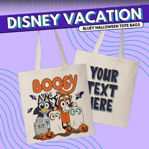 Bluey Halloween Trick or Treat Tote Bag - Personalized for Mickey's Not So Scary Party & High Seas