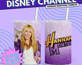 Bicchiere in acciaio inossidabile personalizzato Hannah Montana da 12 once - Disney Channel, anni 2000, regalo Y2K