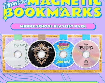 Throwback Y2K 2000s Magnetic Bookmarks- Holographic Book Page Savers - Disney Channel Hilary Duff, Jonas Brothers, Princess Diaries