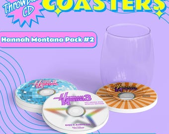 Sottobicchieri con CD Disney Channel Throwback - Hannah Montana, Miley Cyrus, regalo Y2K anni 2000