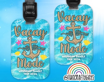 Cruise Line Personalized Luggage Tag (Vacay Mode, Carnival, Royal Caribbean, Disney Cruise, Celebrity, Princess, Virgin, Norwegian)