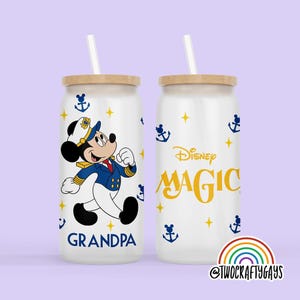 Disney Cruise Line Personalized Libbey Beer Can Glass (Mickey, Cruise Vacation, Wish, Wonder, Fantasy, Dream, Magic, Tumbler, Disney Gifts)