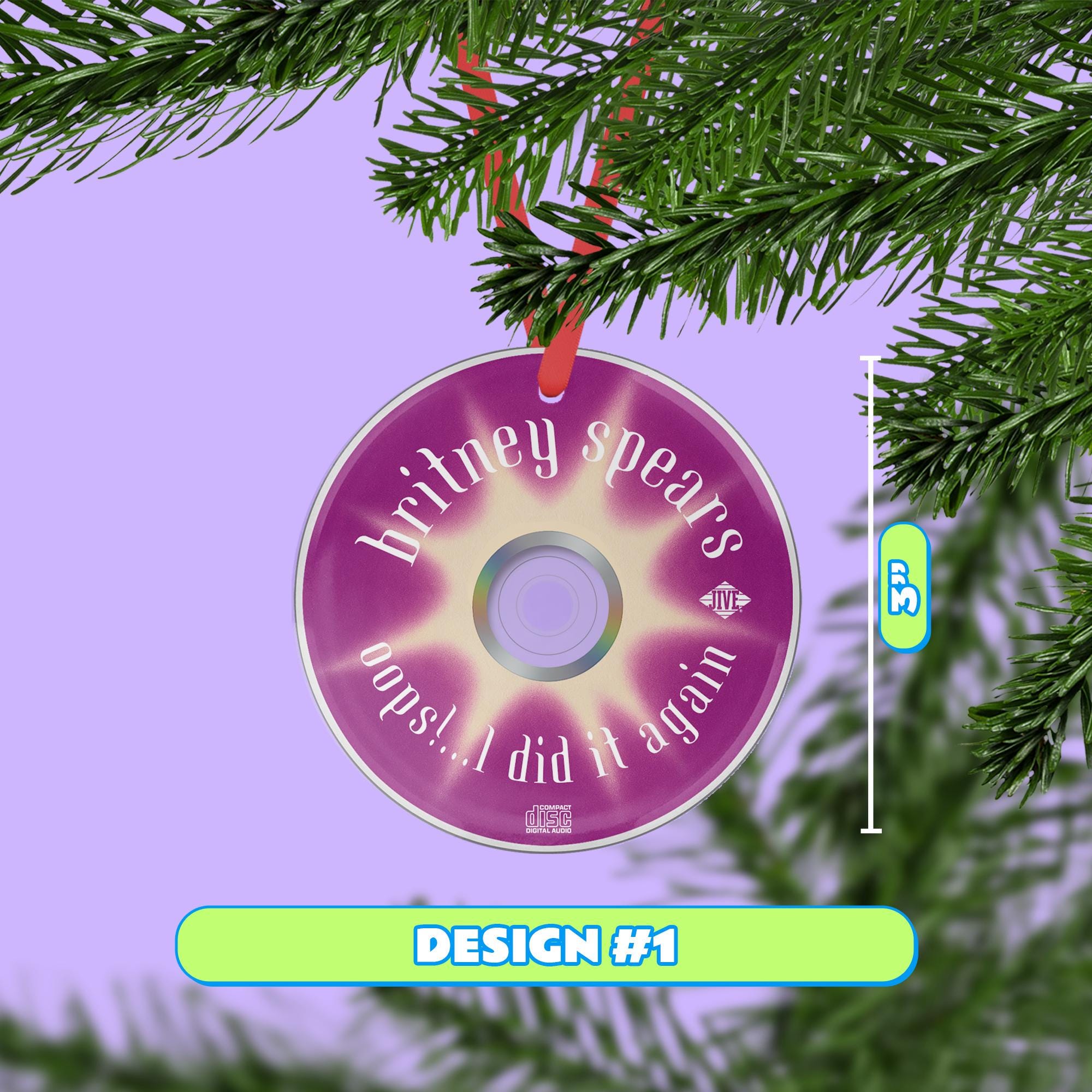 Retro Throwback Britney Spears CD Christmas Ornaments (3