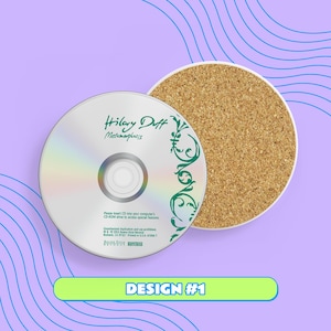Hilary Duff CD-Untersetzer – Retro-Keramikuntersetzer im Stil der 2000er-Jahre, Lizzie McGuire-Nostalgie, Hilary Duff Weihnachtsgeschenk Design #1