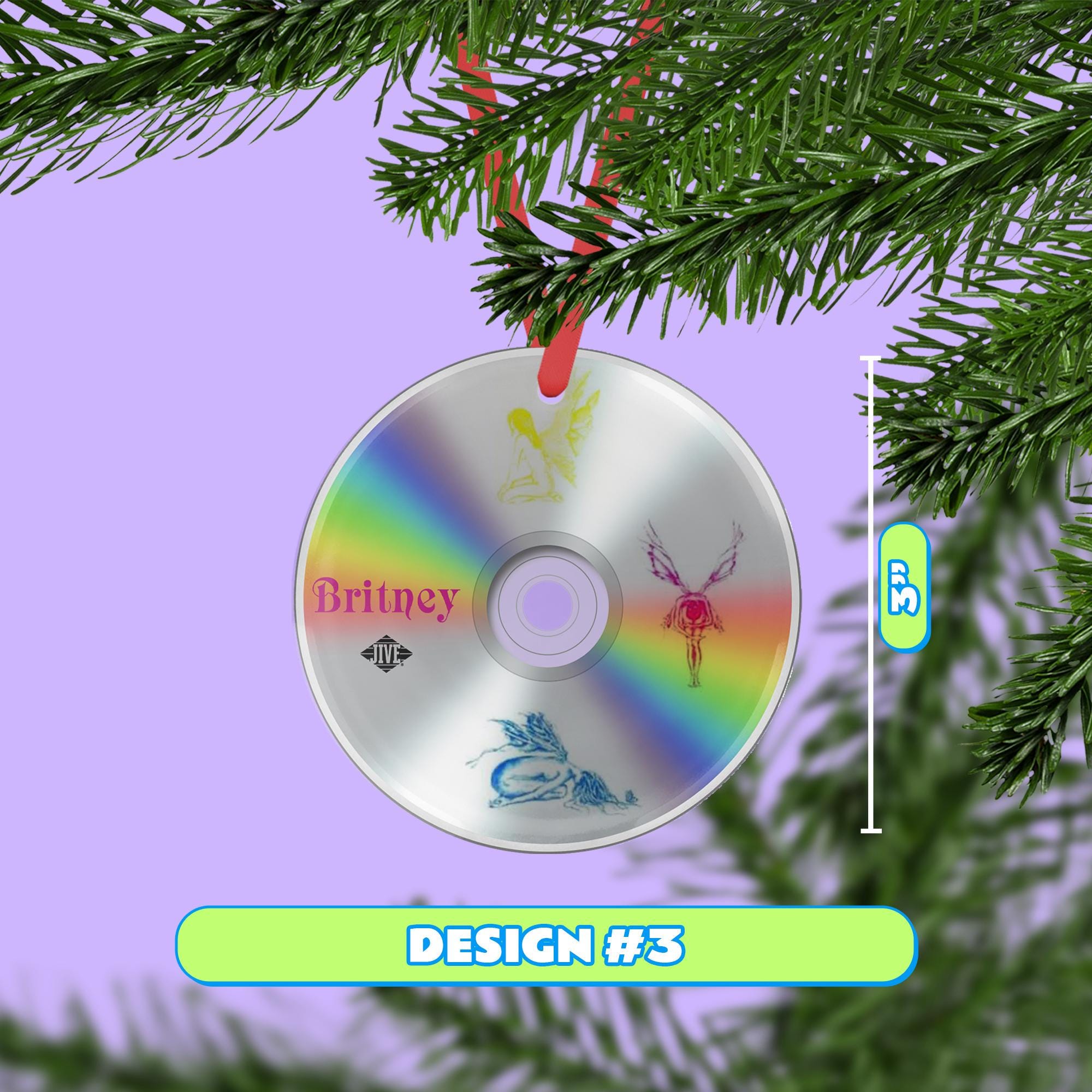Retro Throwback Britney Spears CD Christmas Ornaments (3