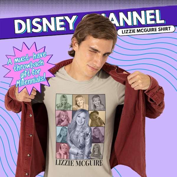 Lizzie McGuire Eras Tee Shirt - Y2K 2000s Throwback, Hilary Duff, Disney Channel, Gift for Birthday, Christmas