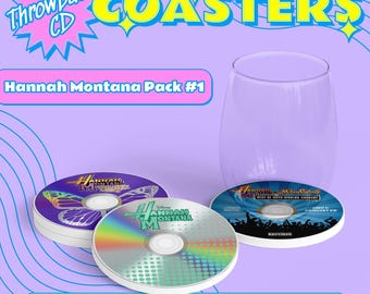 Sottobicchieri con CD Disney Channel Throwback - Hannah Montana, Miley Cyrus, regalo Y2K anni 2000