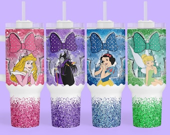 Personalized Disney Princess 40 oz Tumbler - Custom Gift for Family Vacation