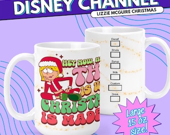 Lizzie McGuire Christmas Mug – Hilary Duff Disney Channel Throwback, Y2K Holiday Coffee Cup, 2000s Christmas Nostalgia Gift