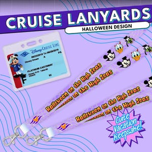 Personalisierte Disney Cruise Halloween High Seas Lanyard - Kundenspezifischer Schlüsselkartenhalter für Familienurlaub