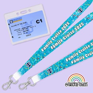Personalized Lanyard Holder for Cruise ID Badge (Family Cruise, Birthday Cruise, Anniversary Cruise Key Strap, Royal Caribbean Cruise)